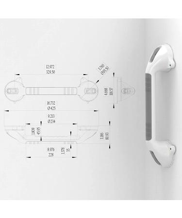 Safety+Beauty 16.5'' Suction Bath Grab Bar - Bathroom Shower Handle (White/Green) | Pack of 1 - Buy Online on GoSupps.com