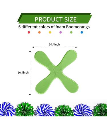 6 Piece 10 Foam Boomerang Set for Kids and Adults - Soft and Safe Indoor/Outdoor Toy - Buy Online on GoSupps.com