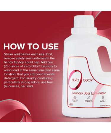 Zero Odor Laundry Odor Eliminator - Patented Molecular Technology for Clothes, Towels, Linens, Shoes & Bags - 64oz - Buy Online on GoSupps.com