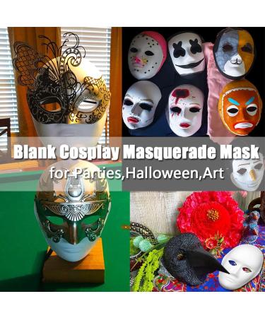 12 Pcs DIY White Paper Mache Masks for Masquerade Parties & Halloween Art - Paintable Masks with Elastic Straps - Buy Online on GoSupps.com