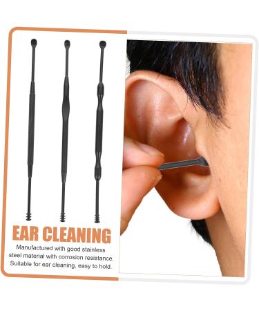 DOITOOL 1 Set Stainless Steel Ear Pick and Earwax Remover - Household Ear Cleansing Tool Set for Convenient Ear Cleaning - Black - Buy Online on GoSupps.com