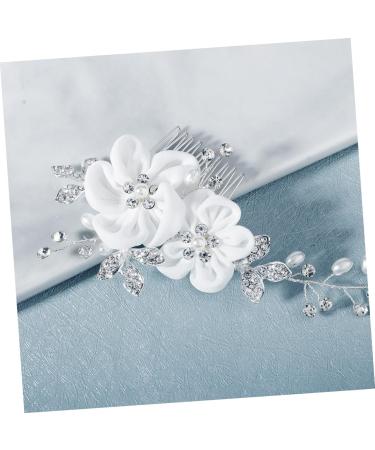 MAGICLULU Chiffon Comb Veil Hair Combs The Flowers European and American Handmade Hair Combs Bridal Headdress Bridal Comb Tiara Accessories Wedding Bride - Buy Online on GoSupps.com