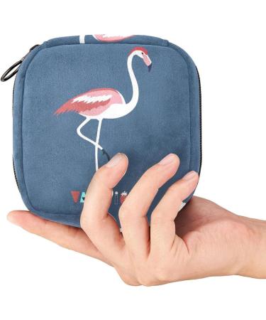 HomeDecorZone Flamingo Multicoloured Portable Period Kit Bag for Girls - Pads and Tampons Pouch with Zipper - Buy Online on GoSupps.com