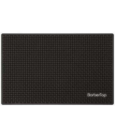 Barber Station Mat Thick Durable Service Bar Mat Nonslip Bar Service Spill Mat Heavy Duty Salon Rubber Mat for Hair Styling Tools Gray Barbershop and Hair Salon Work Station Mat(11.8"*7.5"-Black)