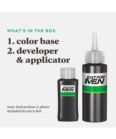 Just For Men Control GX 2 in 1 Grey Reducing Shampoo and Conditioner Gradually Colors Hair 118ml (3 Count) & Just For Men Shampoo-In Color Grey Hair Coloring for Men - Dark Brown H-45 (1 Count) - Buy Online on GoSupps.com
