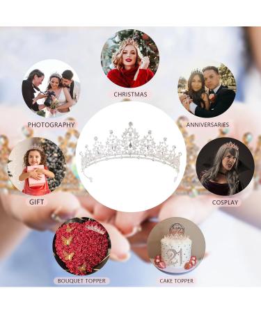 Crystal Crown and Tiara For Women - Rhinestone Headband For Princess Girls Bridal Hair Accessories For Weddings Birthday Silver - Buy Online on GoSupps.com