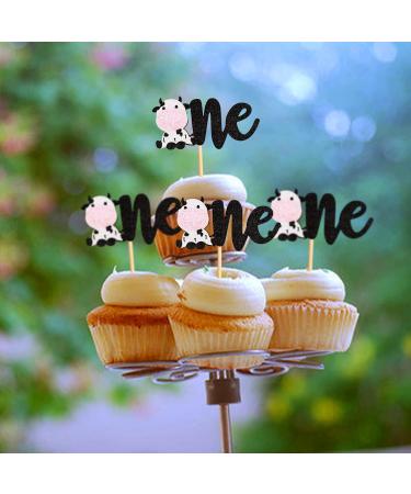 Keaziu 24 Pack Cow one Cupcake Toppers Happy Birthday Cupcake Decorations for Cow Farm Animal Zoo Themed Kids Boy Girl Birthday Party Supplies Three Layers Party Decor Cow One Pink - Buy Online on GoSupps.com