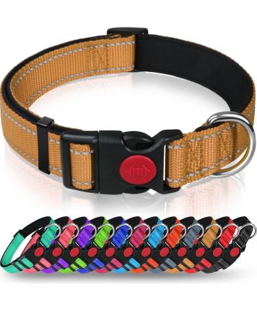 Taglory dog collar soft padded neoprene nylon dog collar for puppies adjustable and reflective for training brown XS (1 Pack) XS (1 pack) brown - Buy Online on GoSupps.com