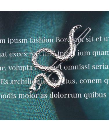 Allereya Vintage Snake Hair Clip Barrette Serpent Hair Pin Barrette Punk Medusa Side Hair Clip Barrette Bobby Pin Silver Snake Head Clip Headwear Hair Accessories for Women and Girls (Silver) - Buy Online on GoSupps.com