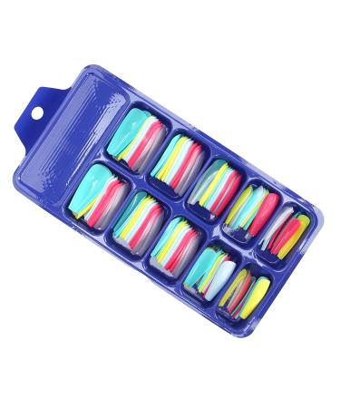 Press On Nails Fake Nails Set Pure Color Full Cover Nail Tip False Nail Tip Girls Fake Nails Ballerina False Gel Nails Art Tips False Nails for Women Girls Kids DIY Nail (02)