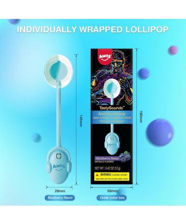 Amos Music Lollipop Candy Audio Singing Individually Wrapped Natural - Blueberry - Buy Online on GoSupps.com