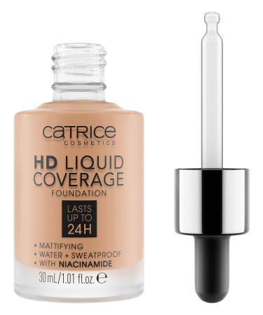 Catrice HD Liquid Coverage Foundation make -up waterproof liquid with pipette make -up for the face 30ml No. 040 warm beige 30 ml (1 Pack)