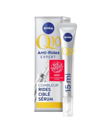 NIVEA Q10 Expert Targeted and instant wrinkle filler (1x15ml), Anti-aging serum reducing wrinkles and fine lines, Facial care with visible effect in 5min enriched with pure Q10 & Bioxifill Peptides