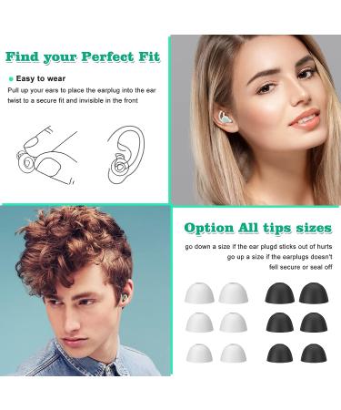 Reusable Silicone Ear Plugs for Noise Reduction - 2 Pairs for Sleeping, Travel, and Noise Sensitivity - 21dB Noise Cancelling - Includes 6 Ear Tips (S/M/L) - Black/Green - Buy Online on GoSupps.com