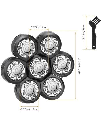 Buy Wanocean 7 Men's Electric Shaver Replacement Heads - Bald & Face Razor Head Shavers with Brush Accessories - Optimal Beard Cutter - 1PC - Buy Online on GoSupps.com