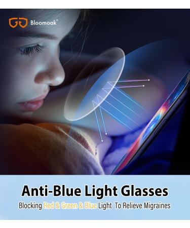 Bloomoak-99% Blue Light Blocking Glasses-Gaming Glasses-Anti Glare - Anti Fatigue-TR90 Material-Suitable for Screens Games TVs Mobile Phones Light Amber Honey - 75% - Matte Black - Buy Online on GoSupps.com
