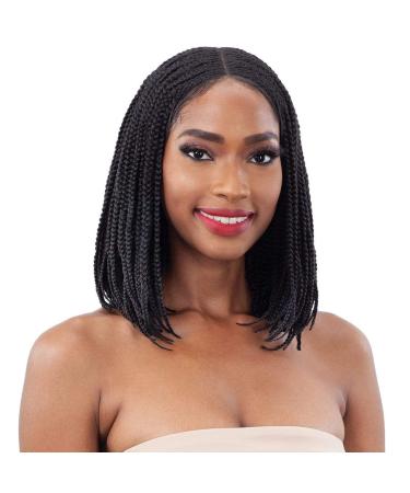 Facynos Knotless Braid Wigs for Black Women - Heat Resistant Fiber,Soft Synthetic Wig, Dense, Glueless, Lightweight, Not Exposed Forehead Lace, Not Easy to Twist Off(14 Inch )