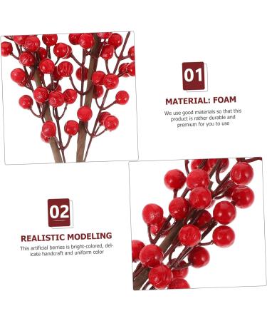 HOMSFOU 8 Pcs Christmas Red Fruit Christmas Wreath Stems Berries for Christmas Tree Photography Props Christmas Tree Berry Decoration Floral Red Berry Acacia Beans Foam High Simulation Redx2pcs 50X6cmx2pcs - Buy Online on GoSupps.com