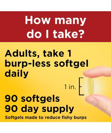 Nature Made Burp Less Ultra Omega 3 Fish Oil Supplements 1400 mg Omega 3 Supplement for Healthy Heart Brain and Eyes Support 90 Softgels - Buy Online on GoSupps.com