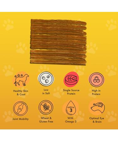Pet Munchies Wild Salmon Strips Dog Treats Premium Grain Free Dog Chews with Natural Real Meat 80g (Pack of 8) - Buy Online on GoSupps.com