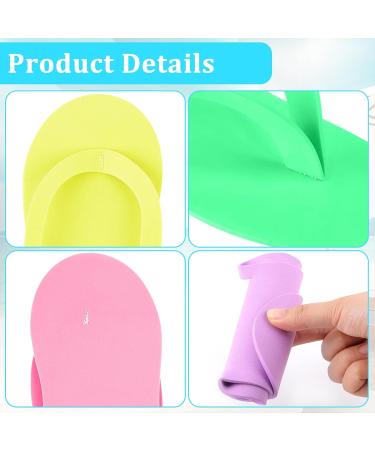 NICEMOVIC 72 Pairs Disposable Pedicure Slippers | Multi-Color Foam Flip Flops for Salon & Spa | Bulk Pedicure Shoes for Women - Buy Online on GoSupps.com