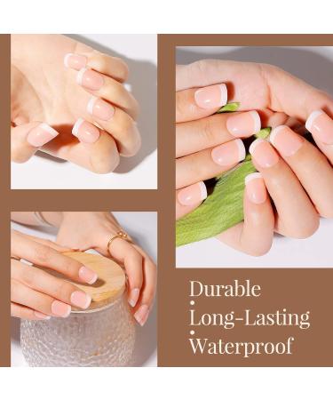 480 Pcs Natural French Short False Nails Acrylic Full Cover Nails - 12 Sizes with Simple Case Pink - Buy Online on GoSupps.com