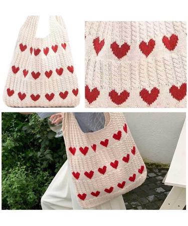 Buy Lovehomily Women's Color Blocked Crocheted Shoulder Bag - Light Large Capacity Handbag with Top Handle & Pendulum Pocket in Apricot | International Shipping Available - Buy Online on GoSupps.com