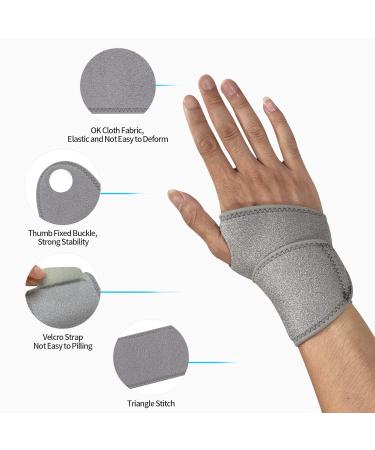 Abnii Compression Wrist Brace 1 Pair - Adjustable for Carpal Tunnel & Arthritis Pain Relief - Gray - Buy Online on GoSupps.com