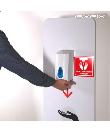 iSYFIX 6x6 Inch Hands Sanitizer Station Signs Stickers 4 Pack - Premium Self-Adhesive Vinyl Labels - UV Weather Scratch Water Fade Resistant - Indoor Outdoor Red/White - Buy Online on GoSupps.com