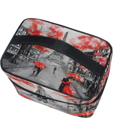 Vintage Paris Make-Up Bag - Eiffel Tower Cosmetic Organizer for Women | Travel Case & Brush Storage - Buy Online on GoSupps.com