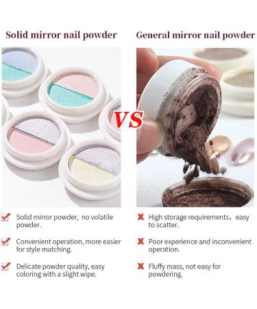 Chrome Nail Powder 6 Boxes Double Color Solid Aurora Nail Art Powder Set Shiny Mermaid Magic Mirror Effect Powder Manicure Pigment Fairy Nail Glitter Dust for Nail Art Design Decoration - Buy Online on GoSupps.com