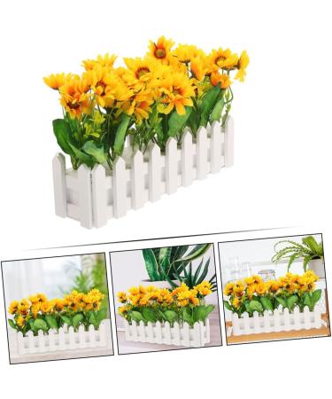 Zerodeko Artificial Flower Fence Outdoor Artificial Plants Sunflower Bouquet Sunflower Artificial Flowers Office Desk Decor Pots Plants Faux Plant White Fake Flowers Villain Foam White 40X9CM - Buy Online on GoSupps.com