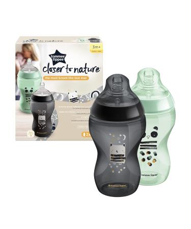 Tommee Tippee Closer to Nature Decorated Blue Baby Bottle 340ml - 2 Pack - Buy Online on GoSupps.com