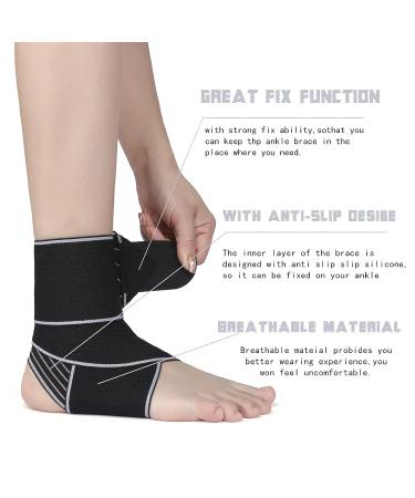 Adjustable Ankle Support Brace for Men and Women - Compression Sleeve for Plantar Fasciitis, Arthritis, and Joint Pain - Suitable for Sports - Grey - Buy Online on GoSupps.com