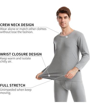 Men's Thermal Underwear Set - Ultra Warm Long Underpants & Undershirt Gift Box for Men - Size L Gray - Buy Online on GoSupps.com