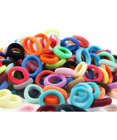 JOYOYO 300 Pcs Small Baby Hair Bands - Seamless Cotton Hair Ties for Baby Toddlers - Candy Color Hair Bobbles - Buy Online on GoSupps.com