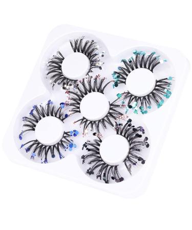 Glitter Lashes Christmas 5 Styles Mixed False Eyelashes - Dramatic Glitter Colored Faux Mink Strip Lashes Pack - Buy Online on GoSupps.com