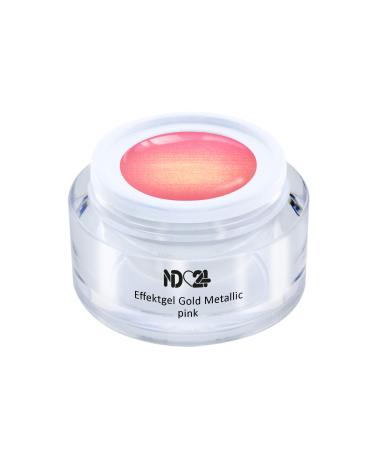 Uv Led Effect Gel Gold Metallic Pink - Pink - Studio Quality - Made In Germany - 5ml