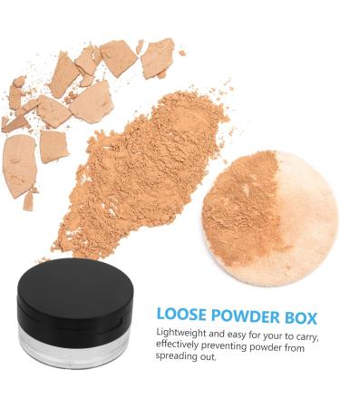 WOONEKY 6 Pcs Elastic Mesh Loose Powder Box Powder Case with Mirror DIY Powder Case Empty Portable Abs Black - Buy Online on GoSupps.com