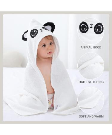 Bamboo Hooded Baby Bath Towel - Toddler Wearable Blanket - Animal Bathrobe - Panda Design - 75x75cm - Buy Online on GoSupps.com