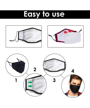 20pcs Activated Carbon Filter 5 Layers Anti Haze Dust Filters for Cotton Cover of Mouth Face Insert Replaceable Filters PM2.5 Filter Paper Protective for Outdoors - Buy Online on GoSupps.com