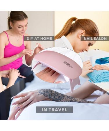 Mini Nail Lamp Portable LED Nail Lamp 6W Nail Gel Dryer DIY Art Nails Tool for Women and Girls Manicure (Pink) - Buy Online on GoSupps.com