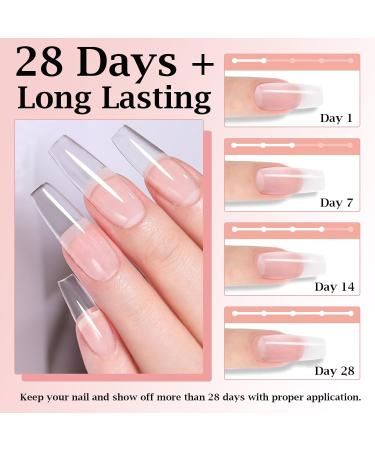DMQ Poly Gel Nail Kit - Clear & Nude Builder Gel Set for Nail Extensions | Starter Kit for Beginners with Form, Brush, and Cuticle Remover - Buy Online on GoSupps.com
