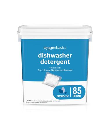 Amazon Basics Dishwasher Detergent Pacs, Fresh Scent, 85 Count (Previously Solimo)