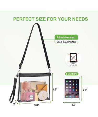 Clear Crossbody Bag for Women - Stadium Approved Clear Purse for Sports, Concerts & Games - Black - Buy Online on GoSupps.com
