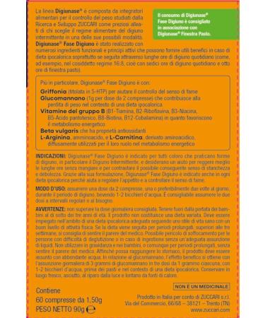 Zuccari Digiunaisan Phase Digiuno 60 tablets 150 g with glucmannan Griffonia L arginine and Lcarnitine support for interior and energy sensation - Buy Online on GoSupps.com