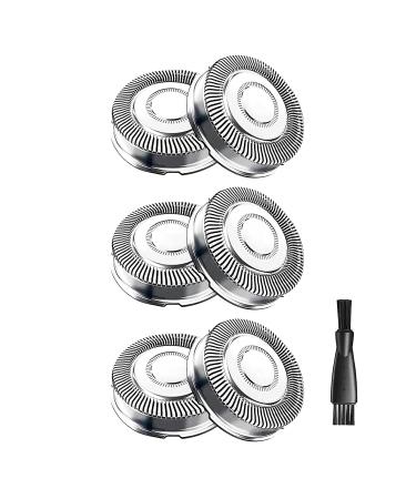 SH71 Replacement Shaving Heads for Philips Norelco Shaver Series 7000 and Angular-Shaped Series 5000 SH71/52 6 Pack Silver