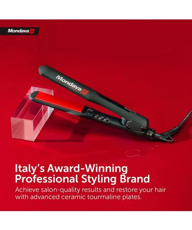 MONDAVA Professional Ceramic Tourmaline Flat Iron Hair Straightener - Dual Voltage Digital Technology, Straighten & Style Wild Hair in Under 8 Min | Ionic Technology | CLASSIC - Buy Online on GoSupps.com