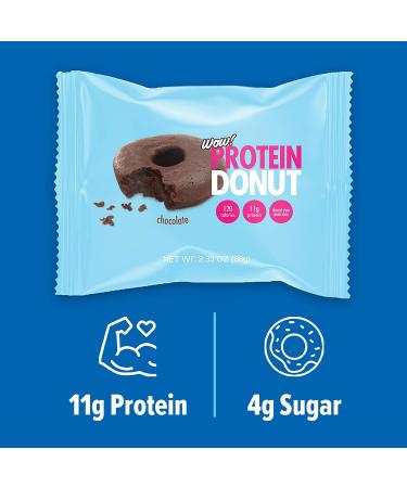 Wow! Protein Donuts - High Protein, Low Carb, Low Calorie & Low Sugar Snack (Chocolate, Pack of 4) - Buy Online on GoSupps.com