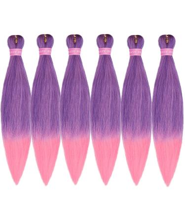 MSBELLE 26 Inch Pre-Stretched Pink Ombre Braiding Hair - Hot Water Setting (100g Pack) - Buy Online on GoSupps.com